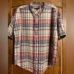 Tommy Hilfiger XXL Plaid ladies short sleeve shirt. Multi color